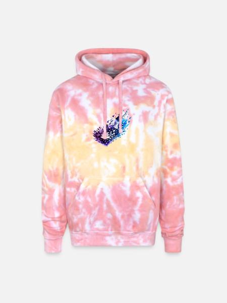 Chromatic Chess Glyph Burst - Adult Tie Dye Hoodie - funnel cake