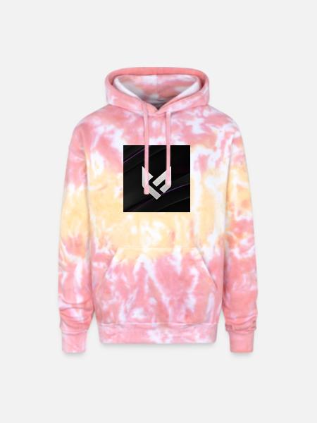 Geometric Monogram Glyph - Adult Tie Dye Hoodie - funnel cake