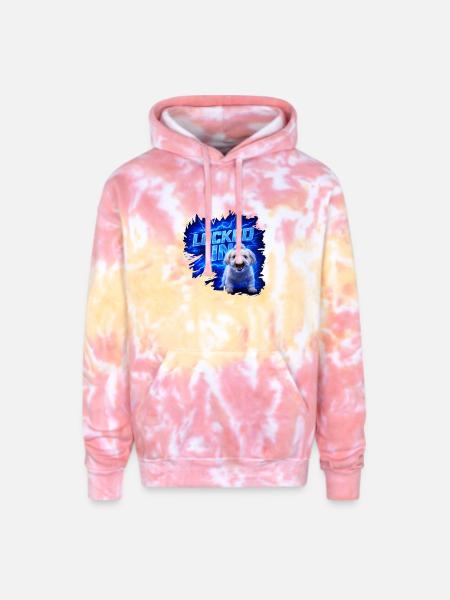 Locked In Pup Power - Adult Tie Dye Hoodie - funnel cake