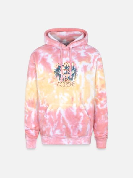 F-Caw-F I'm Hiking Crow - Adult Tie Dye Hoodie - funnel cake