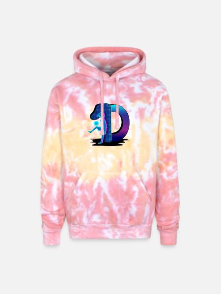 Neon Silhouette in Portal - Adult Tie Dye Hoodie - funnel cake