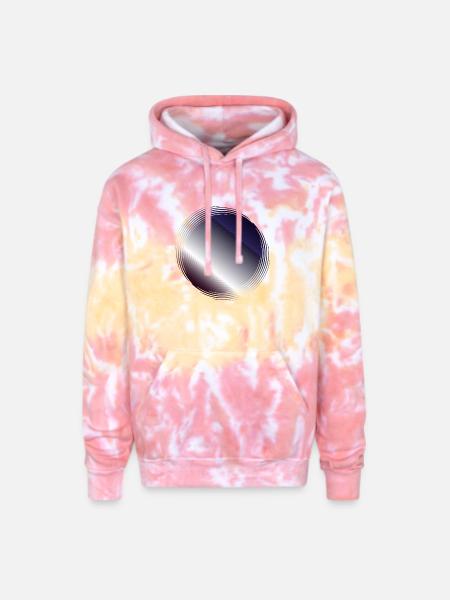 Circular Gradient Ripple - Adult Tie Dye Hoodie - funnel cake