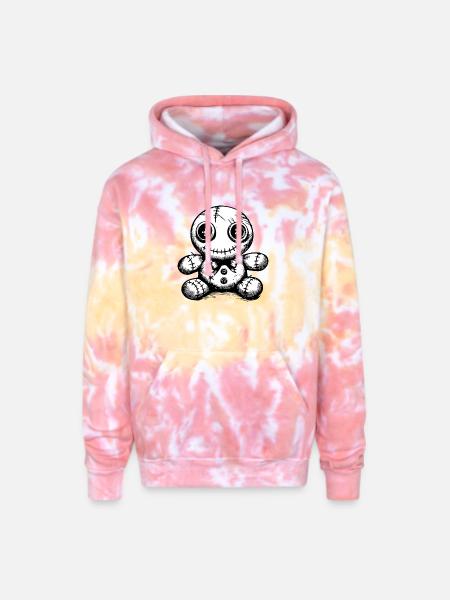 Stitched doll Noir - Adult Tie Dye Hoodie - funnel cake