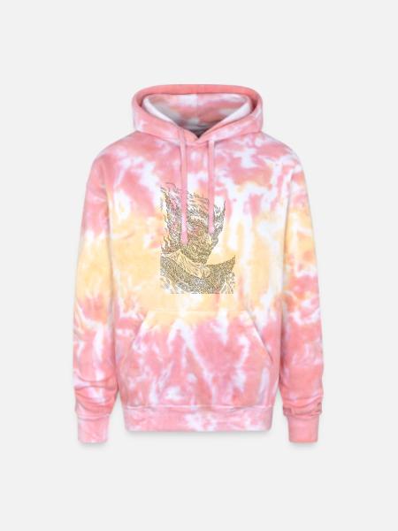 Ornate Dragon Guardian - Adult Tie Dye Hoodie - funnel cake