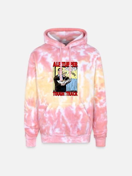 Alf Tupper Tough of the Track Comic Fish & Chips - Adult Tie Dye Hoodie - funnel cake