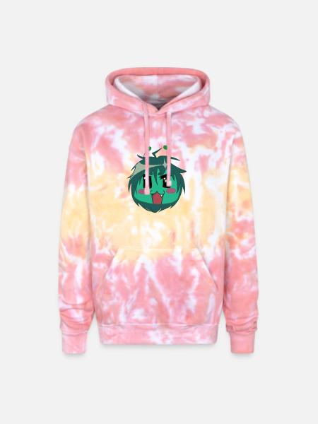 Cute alien anime style - Adult Tie Dye Hoodie - funnel cake