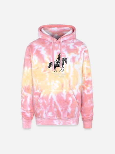 Monochrome Equestrian Rider - Adult Tie Dye Hoodie - funnel cake