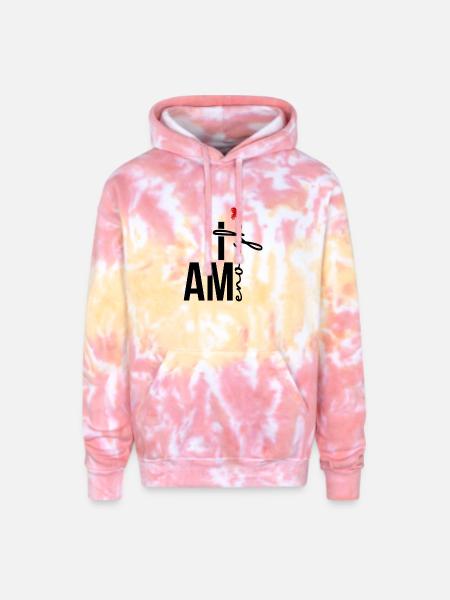 custom design I am Enough - Adult Tie Dye Hoodie - funnel cake