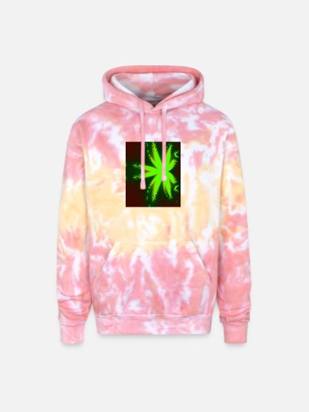 Neon Fractal Burst - Adult Tie Dye Hoodie - funnel cake