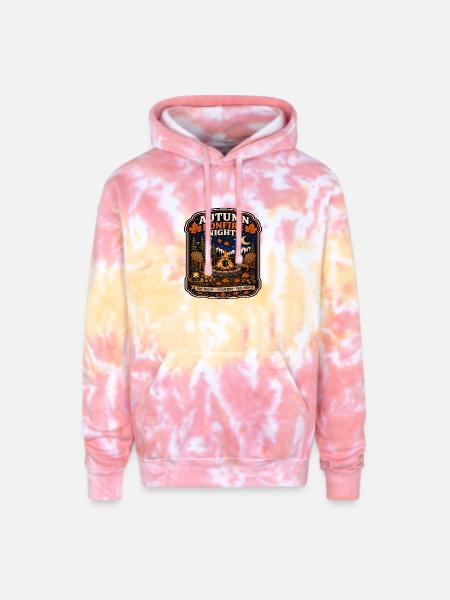 Autumn Bonfire Nights - Adult Tie Dye Hoodie - funnel cake