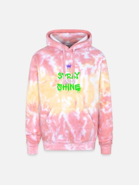 Spray and Shine Graffiti - Adult Tie Dye Hoodie - funnel cake