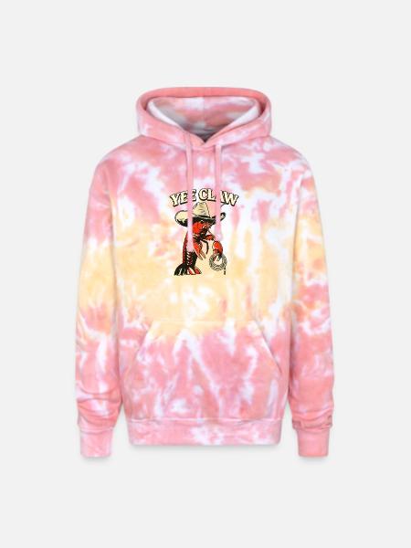 Yee Claw Lobster Cowboy - Adult Tie Dye Hoodie - funnel cake