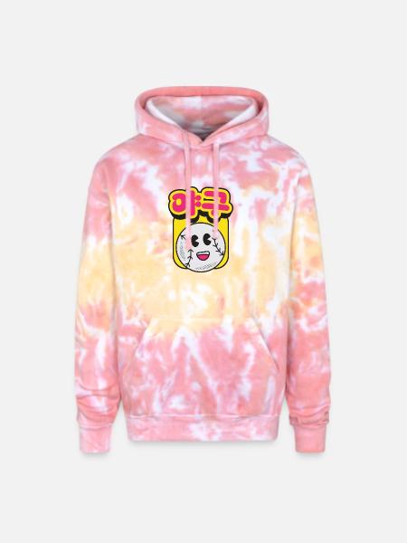 Baseball Mascot Pop Art - Adult Tie Dye Hoodie - funnel cake