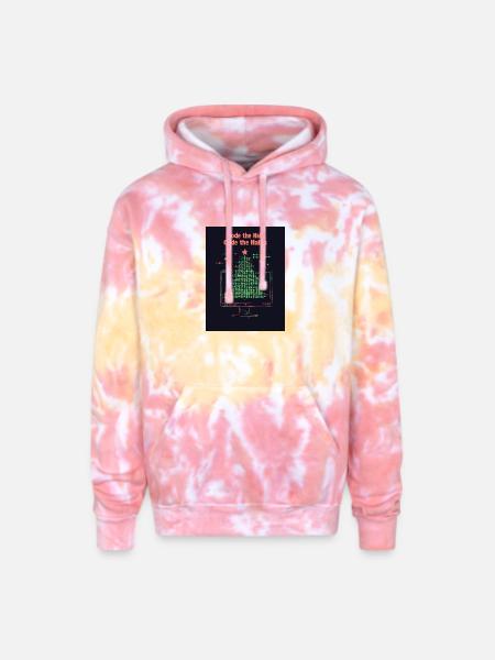 Code the Halls Pixel Christmas - Adult Tie Dye Hoodie - funnel cake