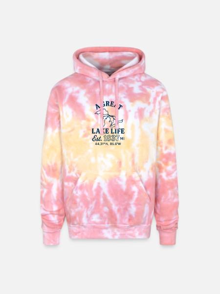 It's a Great Lake Life - Adult Tie Dye Hoodie - funnel cake