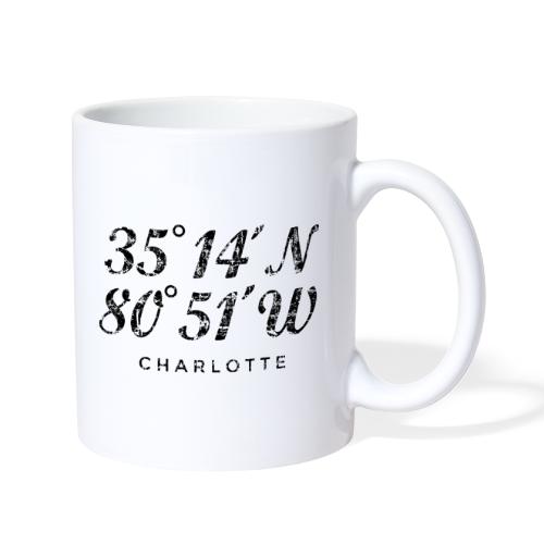 Charlotte North Carolina Coordinates Vintage Black - Coffee/Tea Mug
