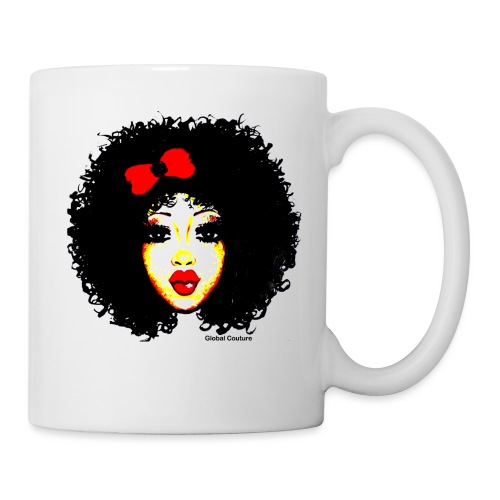 Curly Ashley with pink bow - Coffee/Tea Mug