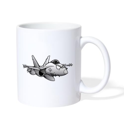 Military Fighter Attack Jet Airplane Cartoon - Coffee/Tea Mug