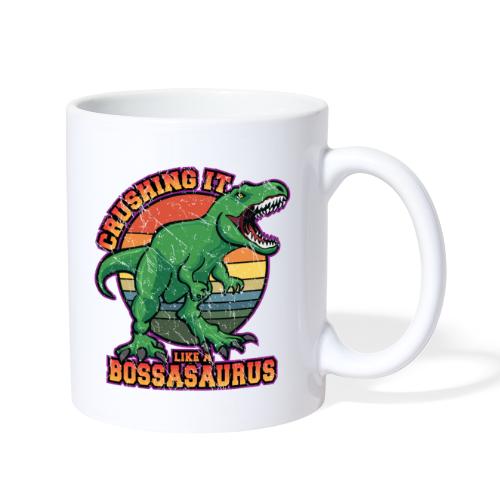 Crushing it like a Bossasaurus Funny Retro T-Rex - Coffee/Tea Mug