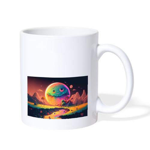 Spooky Smiling Moon Mountainscape - Psychedelia - Coffee/Tea Mug