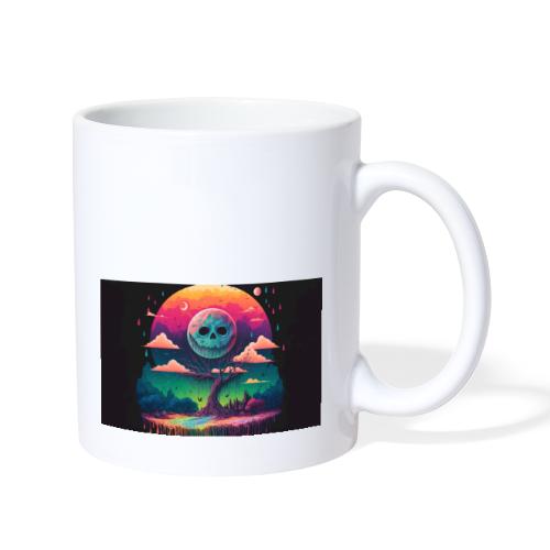 A Full Skull Moon Smiles Down On You - Psychedelic - Coffee/Tea Mug