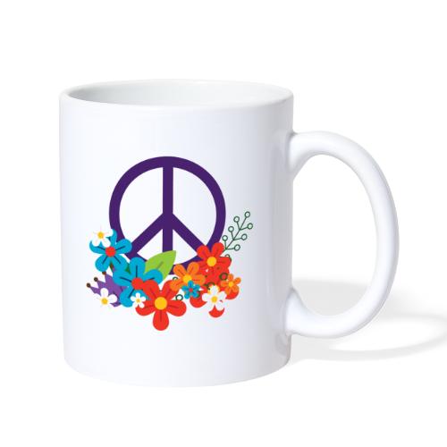 Hippie Peace Design With Flowers - Coffee/Tea Mug