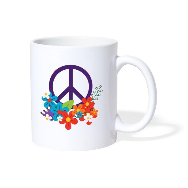 Hippie Peace Design With Flowers