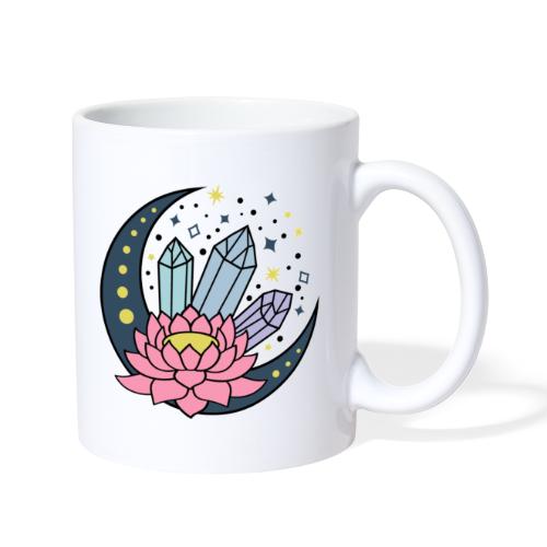 Half A Moon, Healing Crystals Lotus Flower - Coffee/Tea Mug
