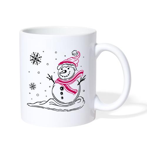 Snowman with snowflakes. Winter. Snow. - Coffee/Tea Mug