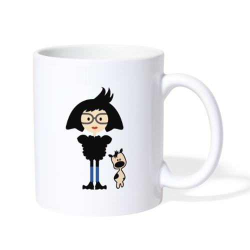 Stylish Girl w/ Odd Fashion in Boots + Cute Dog - Coffee/Tea Mug
