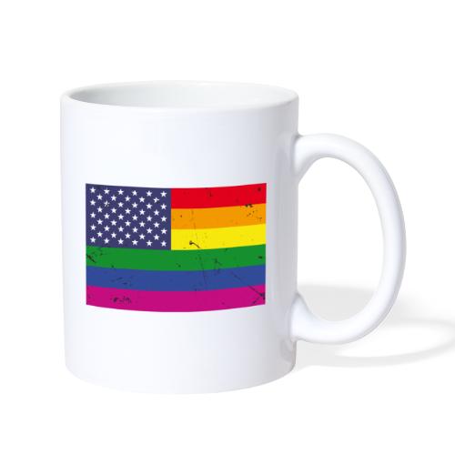 US Rainbow Flag (LGBT Stars and Rainbow Stripes) - Coffee/Tea Mug