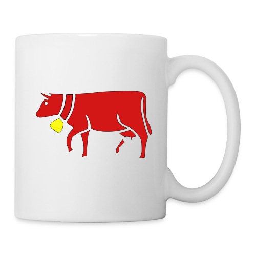 red cow with cowbell - Coffee/Tea Mug