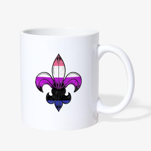 Genderfluid Pride Flag Fleur de Lis TShirt - Coffee/Tea Mug