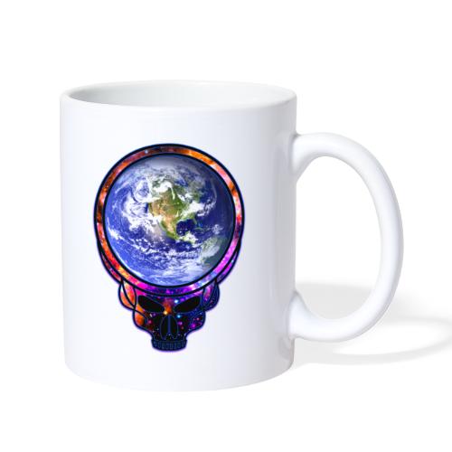 Space & Earth Face Skull - Psychedelic Dead Style - Coffee/Tea Mug