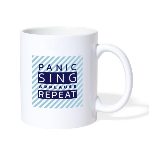 Panic — Sing — Applause — Repeat (duotone) - Coffee/Tea Mug