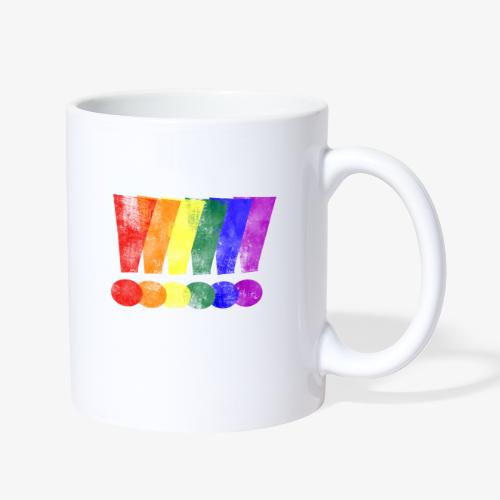 Distressed LGBT Gay Pride Exclamation Points - Coffee/Tea Mug