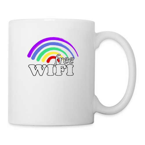 Funny Free Gay Pride Rainbow WiFi - Send Love - Coffee/Tea Mug