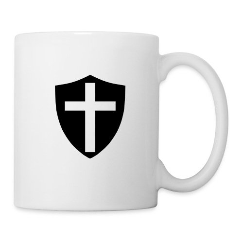 black shield transparent or white cross - Coffee/Tea Mug