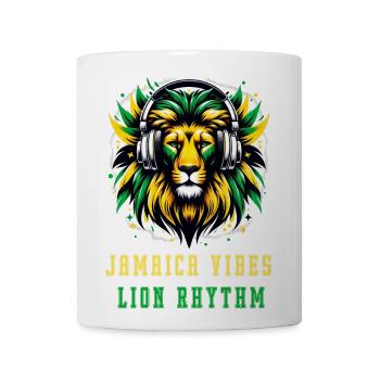 Jamaica lion reggae design - Coffee/Tea Mug - white - Front