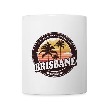 Brisbane Australia Vintage Beach Design - Coffee/Tea Mug - white - Front