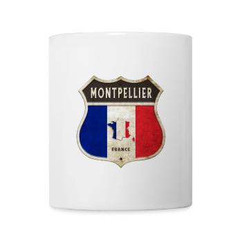 Montpellier France coat of arms flags design - Coffee/Tea Mug - white - Front
