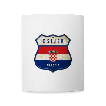 Osijek Croatia flag coat of arms design - Coffee/Tea Mug - white - Front