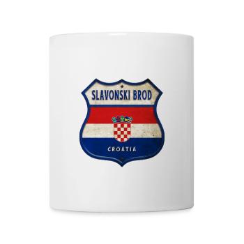 Slavonski Brod Croatia flag crest design - Coffee/Tea Mug - white - Front