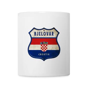 Bjelovar Croatia flag crest design - Coffee/Tea Mug - white - Front