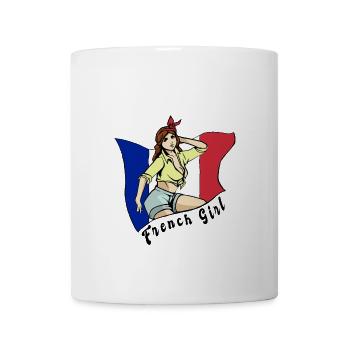 France girl flag design - Coffee/Tea Mug - white - Front