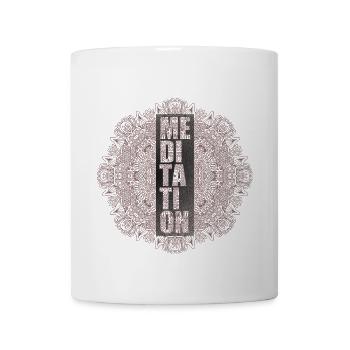 Mandala Glyph Emblem - Coffee/Tea Mug - white - Front
