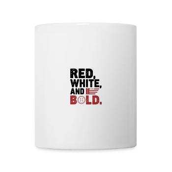 Red White and Bold Patriotic Typography - Coffee/Tea Mug - white - Front