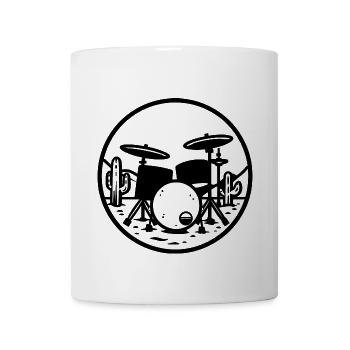 Drum Kit Graphic - Coffee/Tea Mug - white - Front