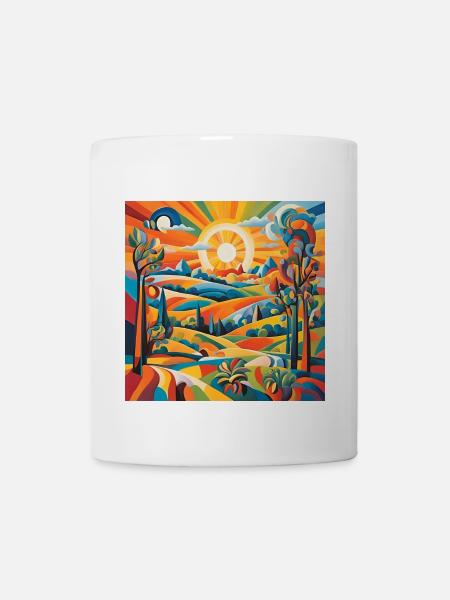 Vivid Sunrise Landscape Art - Coffee/Tea Mug - white