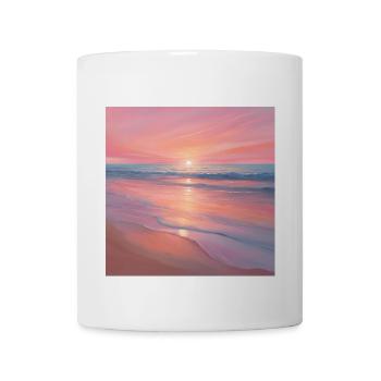 Pink Sunset Ocean Scene - Coffee/Tea Mug - white - Front
